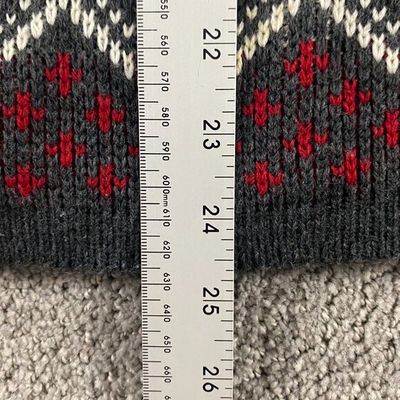 Vintage Sears Fair Isle Sweater Men's Large Knit Acrylic Full Zip Nordic Gray - Picture 10 of 10